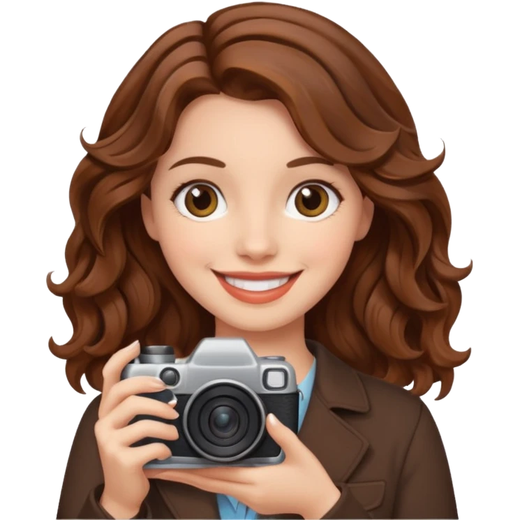 lady with brown wavy hair, holding camera 



















 emoji