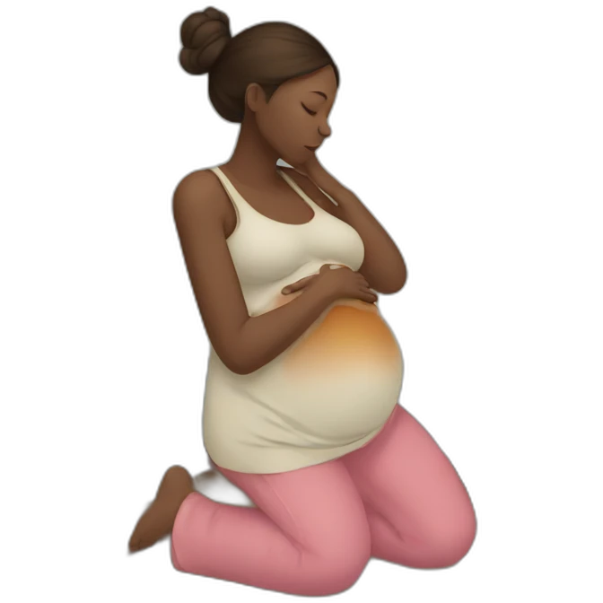 pregnant woman tired emoji