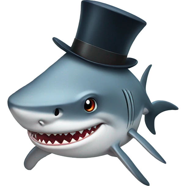 shark with tophat emoji