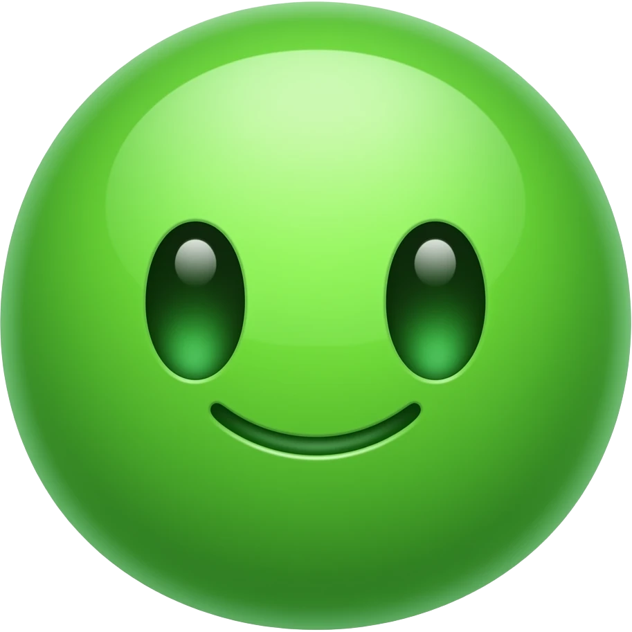 Big fat blob green with a face emoji