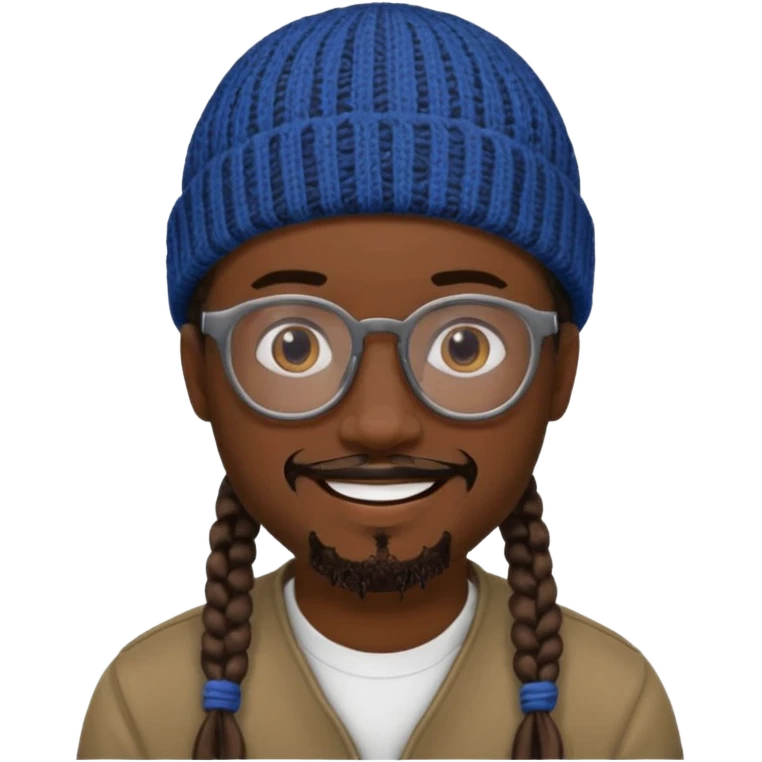 man with braids glasses beanie and goatee emoji
