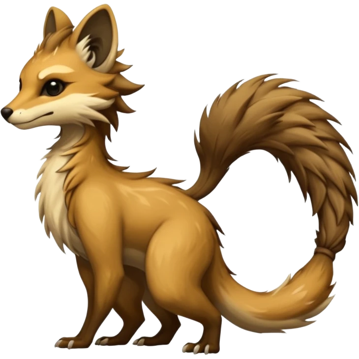Cool badass furry fantasy-Vernid-creature by LiLaiRa with a long tufted tail (full body) emoji