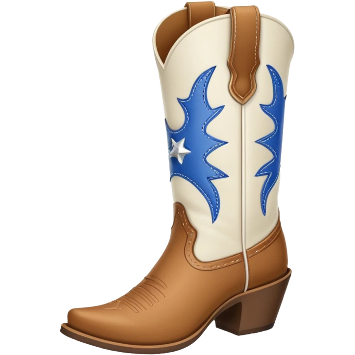 Cowgirl white boot outline emoji