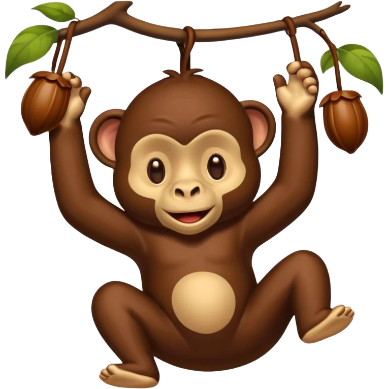 affe liegt im dschungel in einer hängematte, isst schokolade emoji