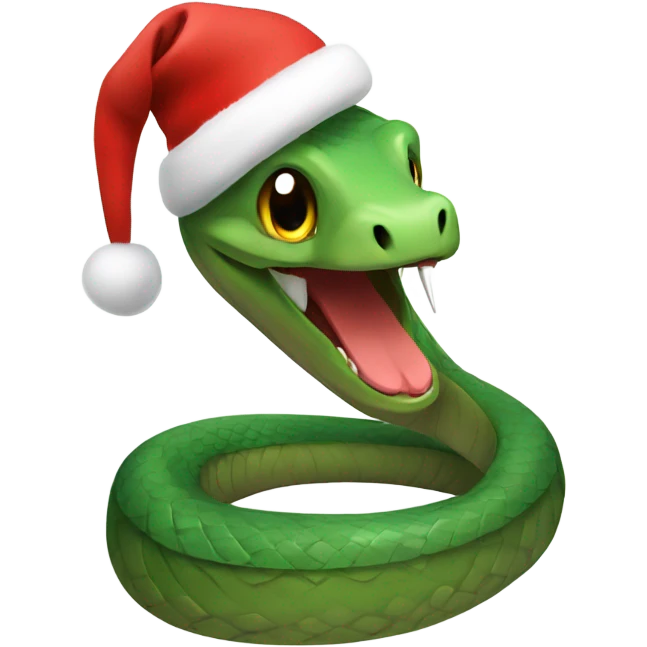 Snake with a christmas hat emoji