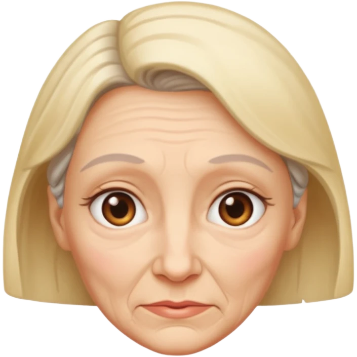A half young Half Old woman face  emoji