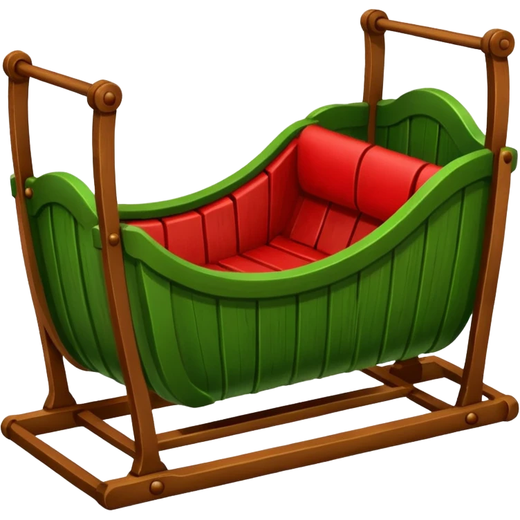 Cradles green and red color emoji