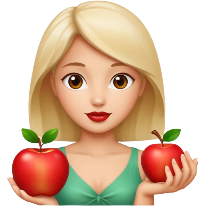 eve with an apple, jade emoji