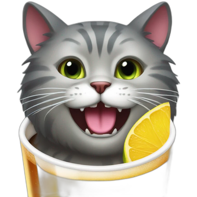 Cat-drink monster emoji