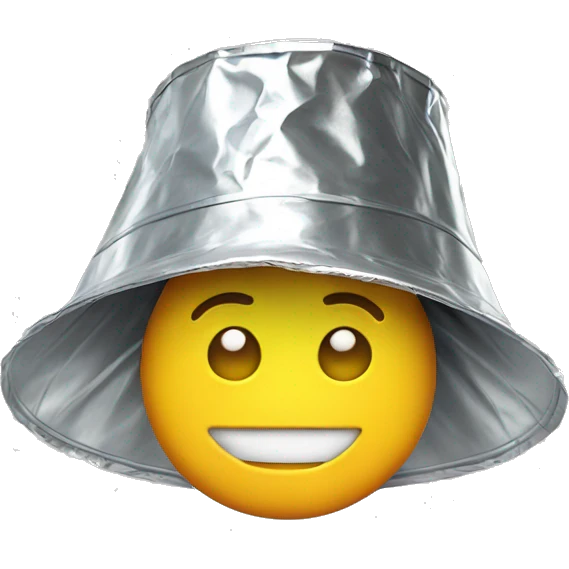 emoji in tin foil hat emoji