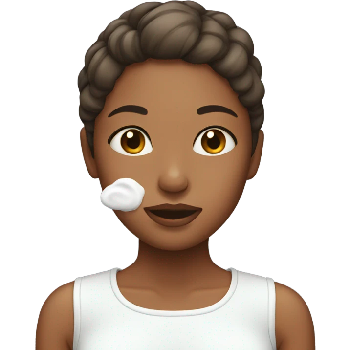 Girl with lotion on her face emoji
