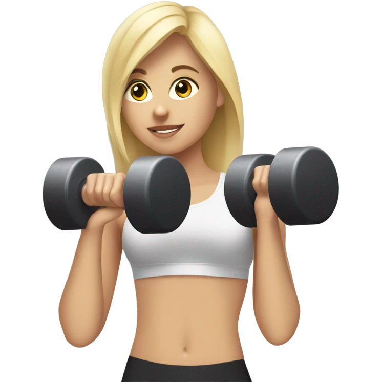 Blonde Girl with dumbells emoji