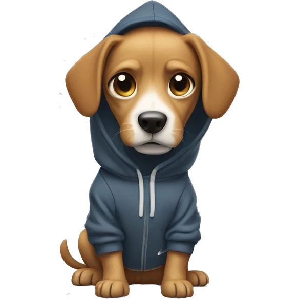 Dog wearing Nike hoodie emoji