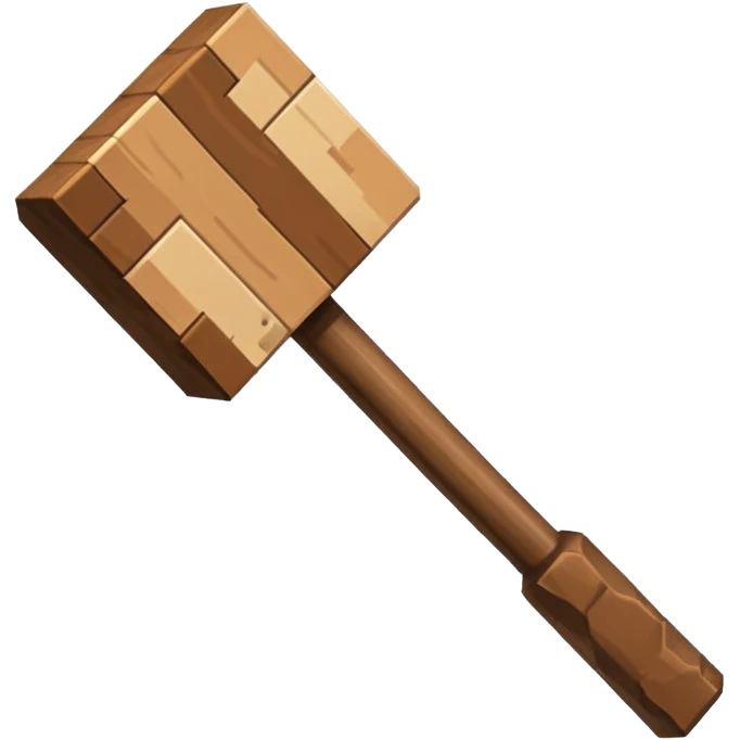 ban hammer , minecraft theme, so pixelated but good quality emoji