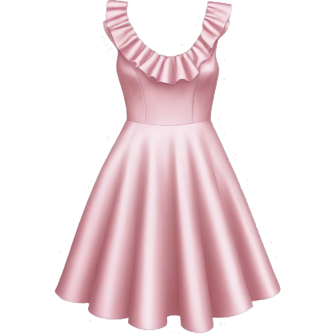 satin soft pink dress with ruffle emoji