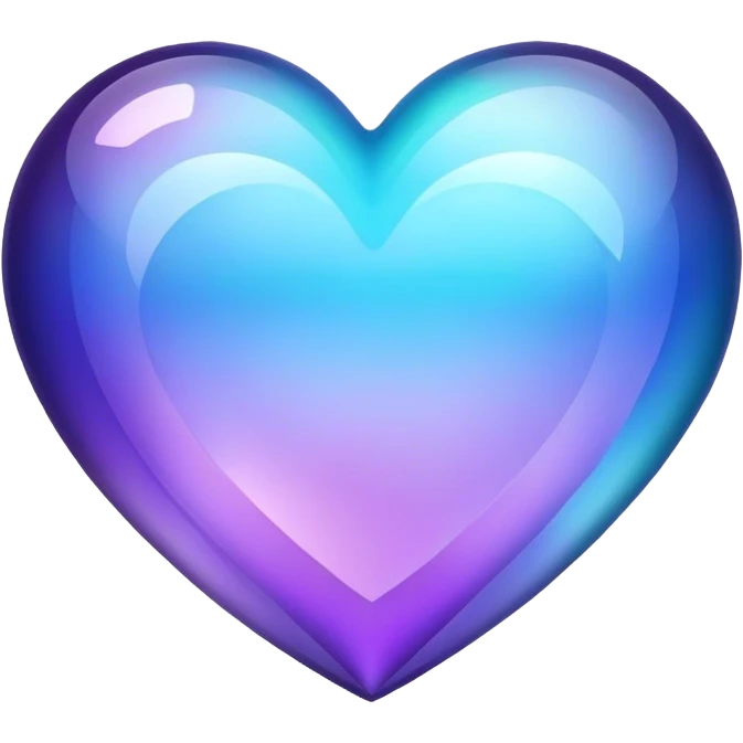 Gradient iridescent purple indigo blue cyan crystal heart emoji