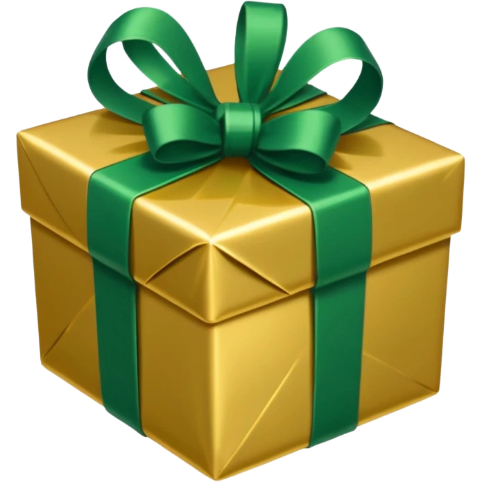 gift in golden and green shadows emoji