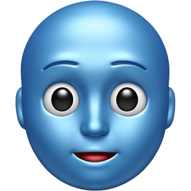 "blue 3D faced emoji, sigma judging look, cold phonk style, high detail" emoji