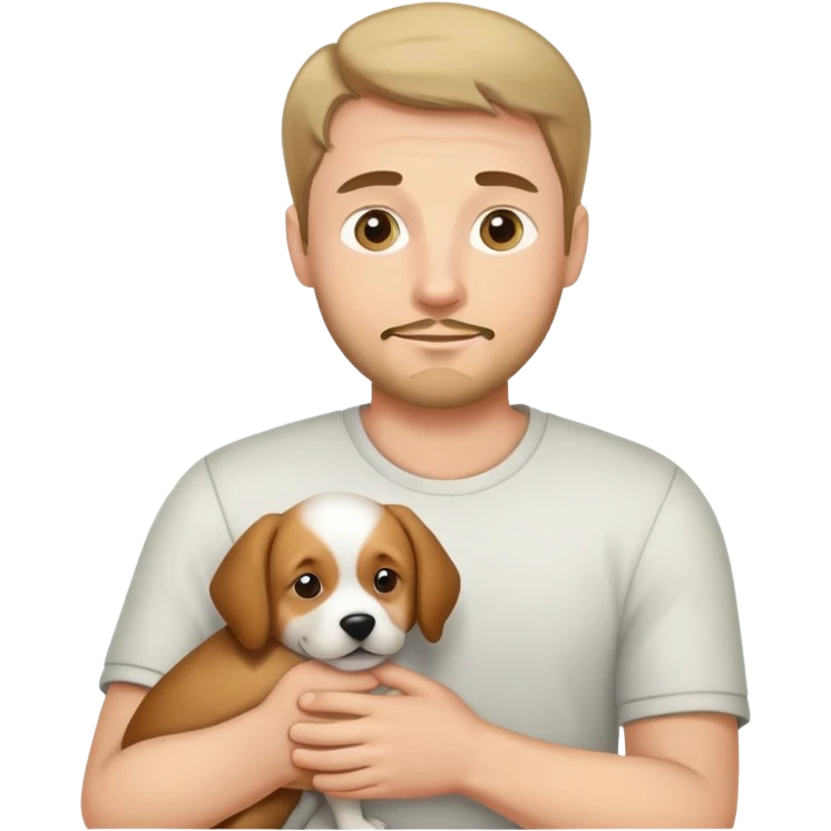 Man holding a dog emoji