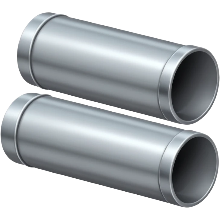A silvery iron metal tube pipe emoji