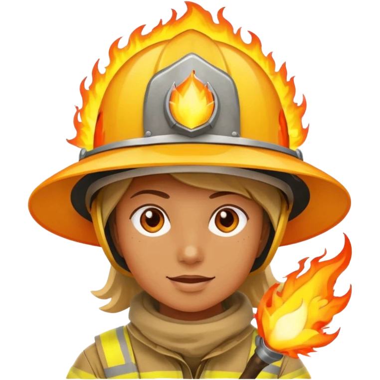 Human with sun helmet with fire powers that flys emoji