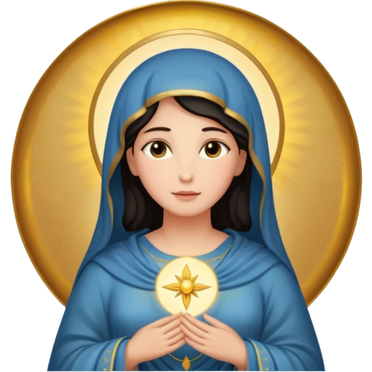 Image of the Mother of God in a frame emoji