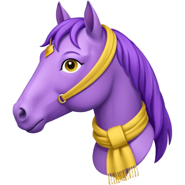 Purple horse wearing yellow scarf
 emoji
