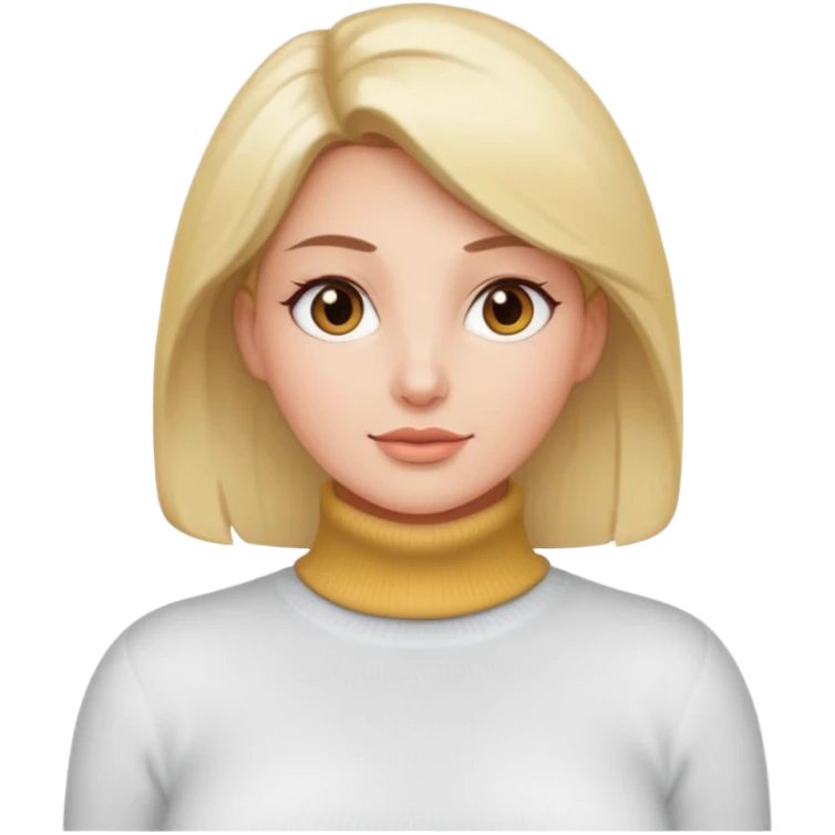 "white turtleneck sweater" on big tits emoji