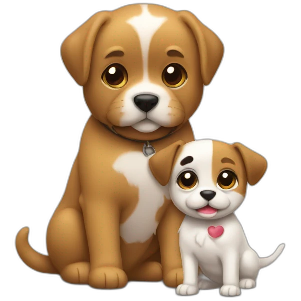 Chat et chien qui s’aime emoji