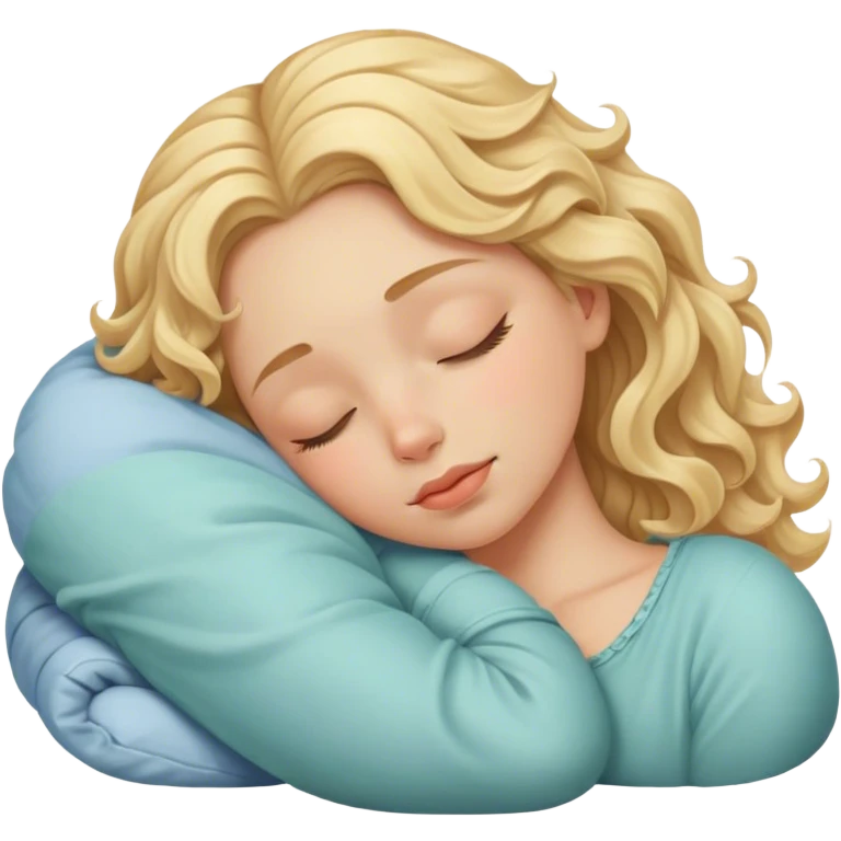 Blonde wavy girl sleeping  emoji