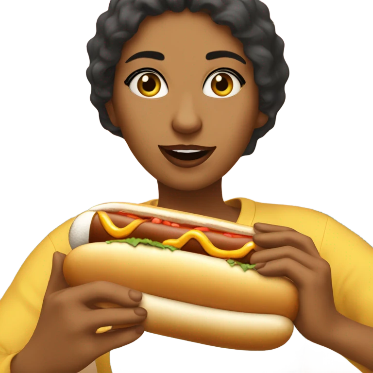 Heba Nowyhed eating a hot dog emoji