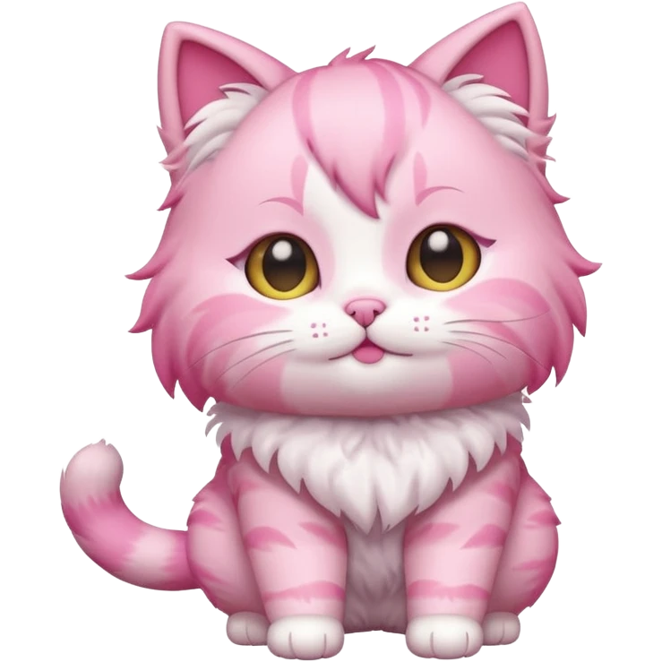chibi anime pink cat with booty to the screen emoji