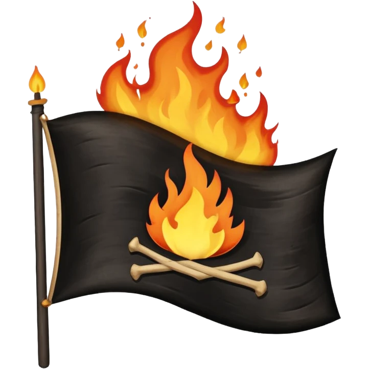 Burning black flag emoji