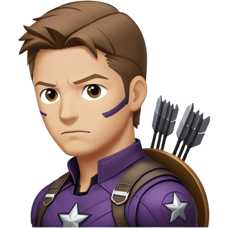 hawkeye clint barton portrait marvel, brown hair from captain america: civil war emoji