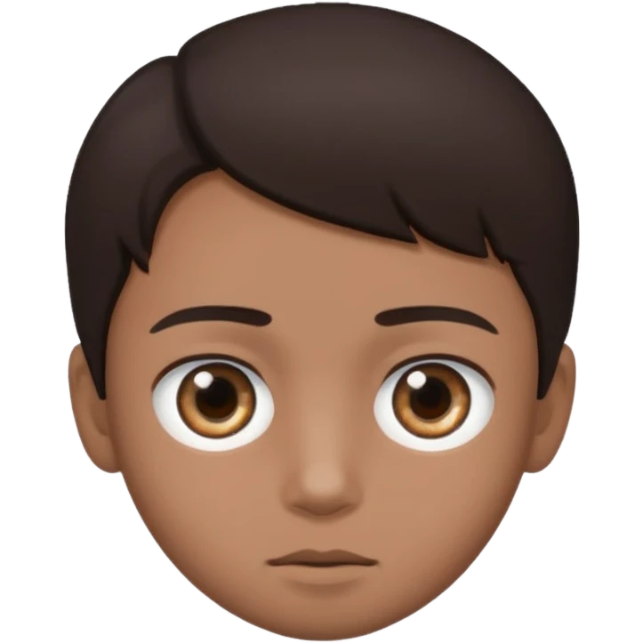 Dark brown hair, make the boy mixed race and is a boy and make his eye a bit smaller emoji