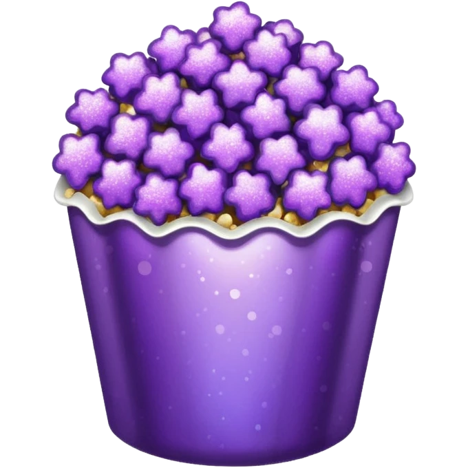 Glitter purple popcorn emoji
