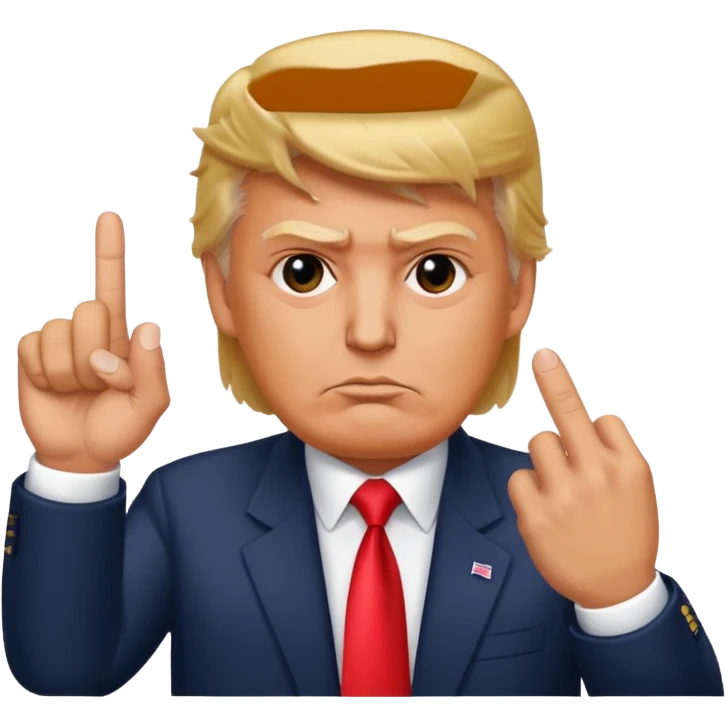 Trump using middle finger  emoji