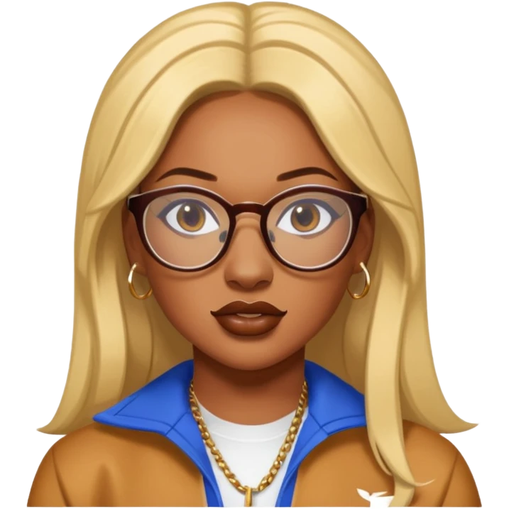 rapper Megan Thee Stallion wear glasses emoji