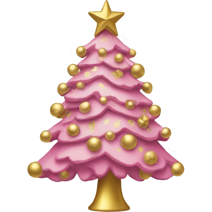 Christmas tree with gold and pink  emoji