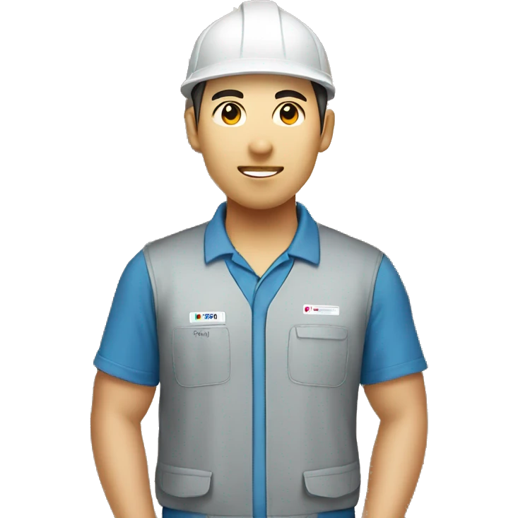 Korean Worker who wearing wing in Warehouse emoji