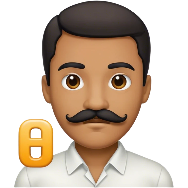 il à une moustache noir est il ressemble au H emoji
