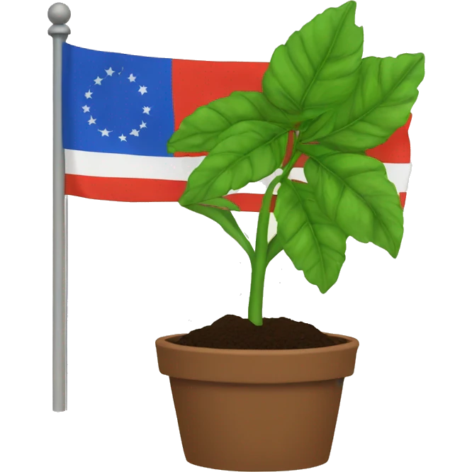 Noreigan flag with a plant in it (no soil) emoji