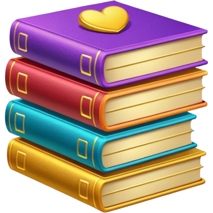 colofull books, golden glow emoji