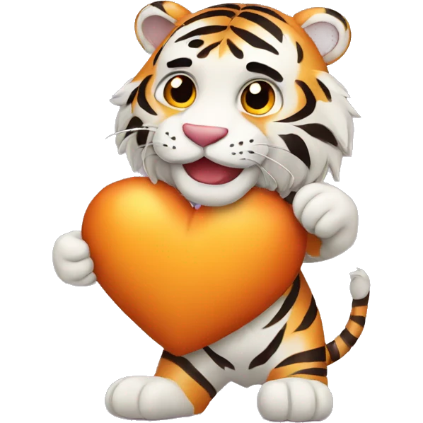 Tiger with an Hearth in his Arms emoji