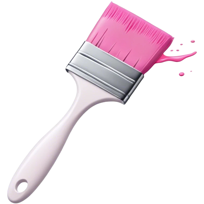 White brush, pink paint emoji