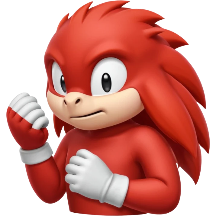 Sonic the hedgehogs friend knuckles a red animal with peach arms and white gloves emoji