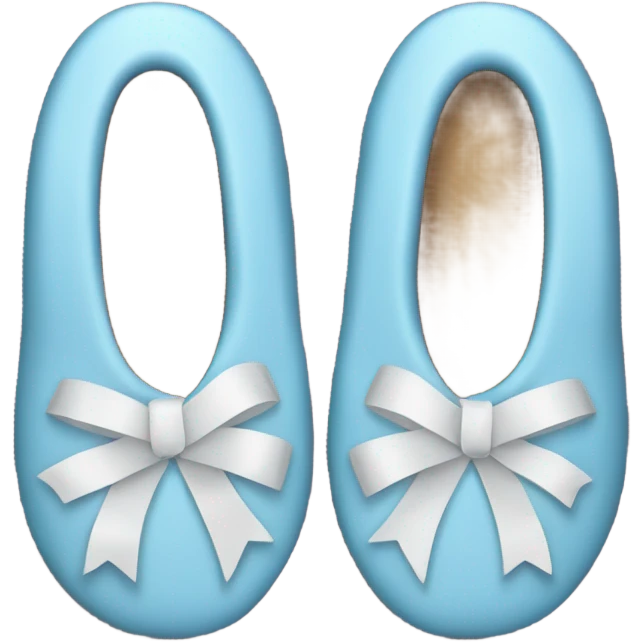 Light blue slippers with white ribbons  emoji