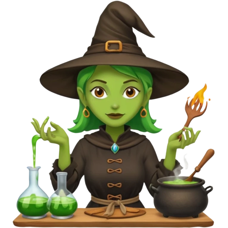 green witch cooking potion emoji