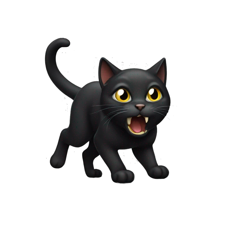 Black cat hissing  emoji