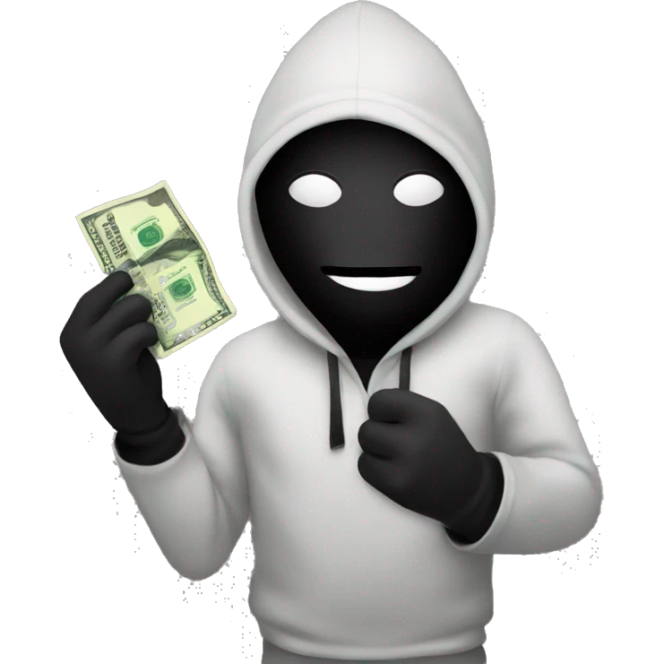 robber Emoji with a money bag emoji